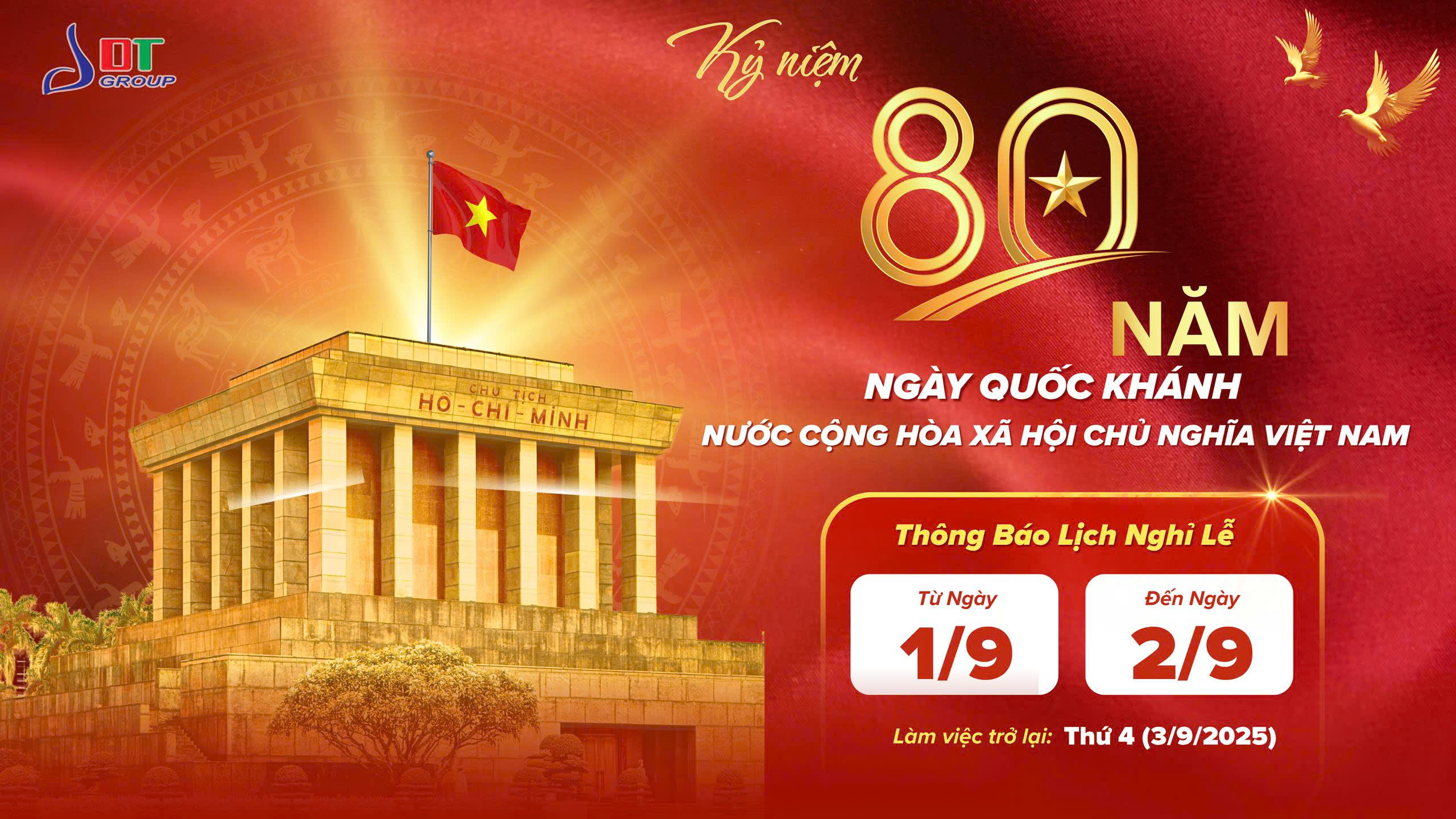 THÔNG BÁO LỊCH NGHỈ LỄ QUỐC KHÁNH 02/09/2025 - CÔNG TY CỔ PHẦN LDT - Công Ty Cổ phần LDT